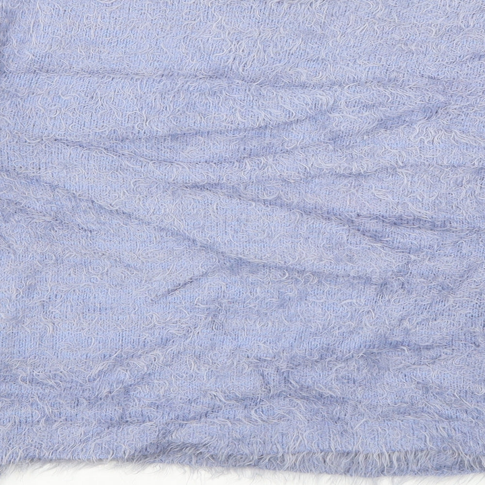 Peacocks Womens Blue Boat Neck  Nylon Pullover Jumper Size L