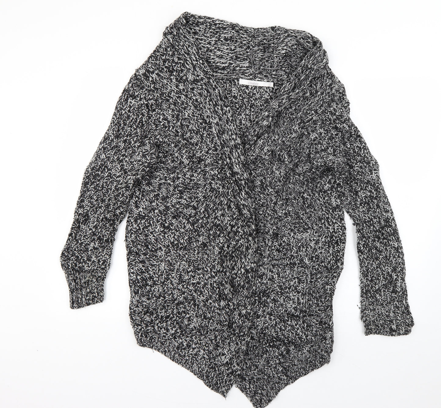 Chaber Womens Grey Collared  Acrylic Cardigan Jumper Size 8