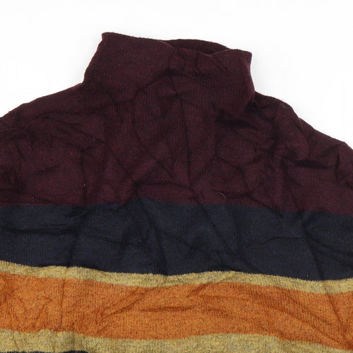 New Look Womens Multicoloured High Neck Striped Acrylic Pullover Jumper Size S
