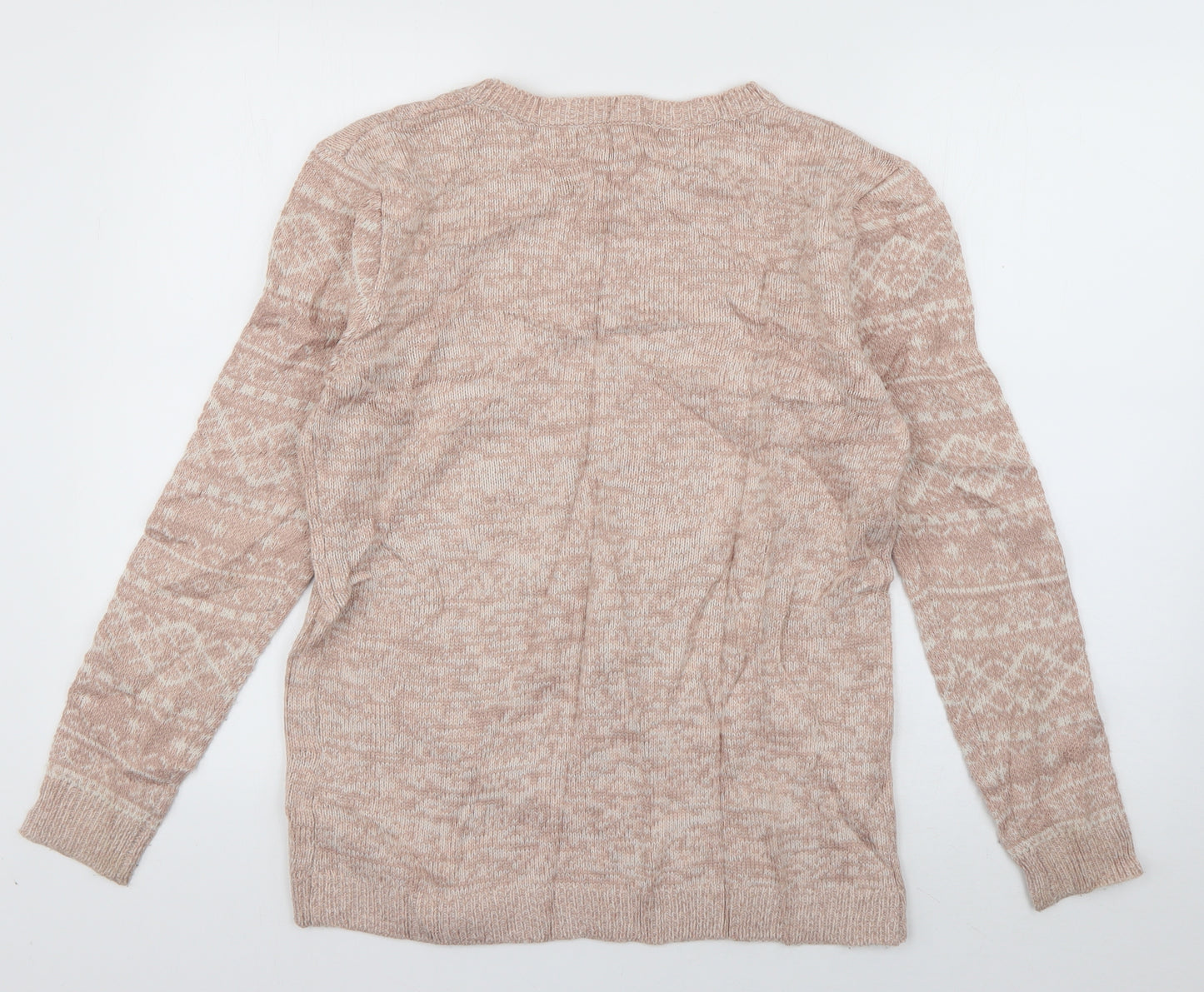Peacocks Womens Pink Boat Neck  Acrylic Pullover Jumper Size S   - Snowflake