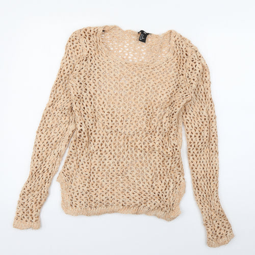 H&M Womens Orange Round Neck  Acrylic Pullover Jumper Size XS