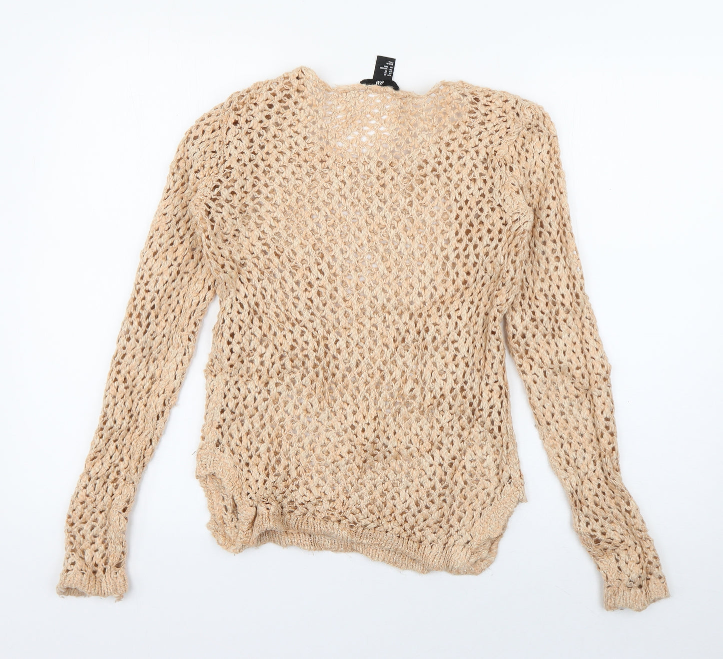 H&M Womens Orange Round Neck  Acrylic Pullover Jumper Size XS