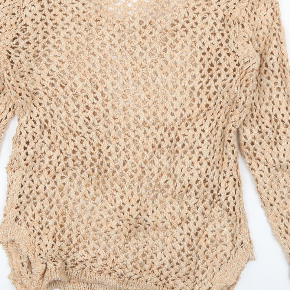 H&M Womens Orange Round Neck  Acrylic Pullover Jumper Size XS