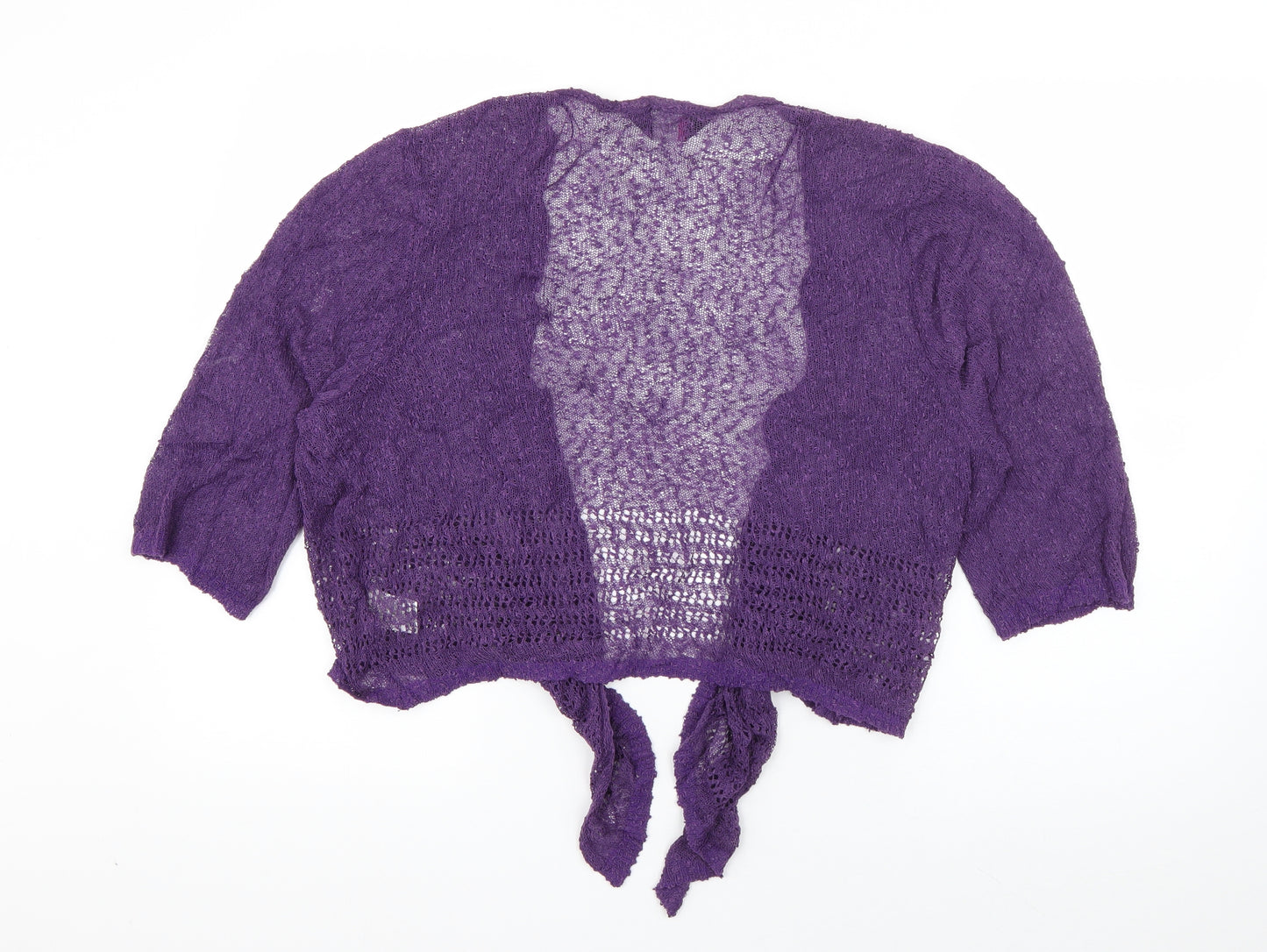 Yours Womens Purple V-Neck  Acrylic Cardigan Jumper Size 20