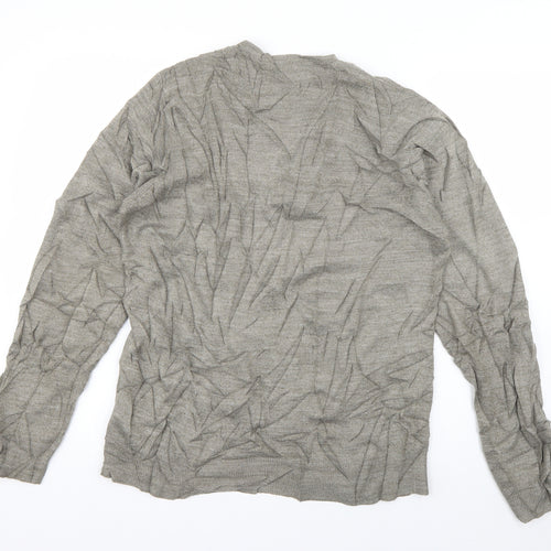 Marks and Spencer Mens Grey V-Neck  Acrylic Pullover Jumper Size M
