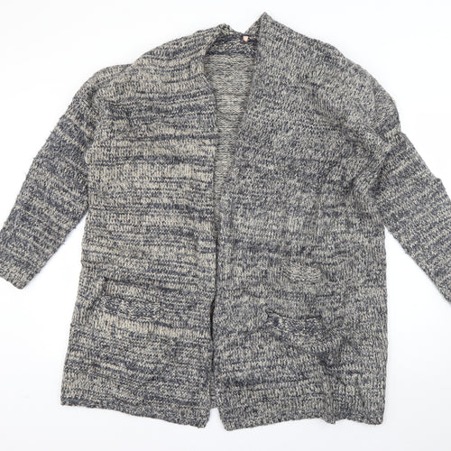 Preworn Womens Blue V-Neck  Wool Cardigan Jumper Size S