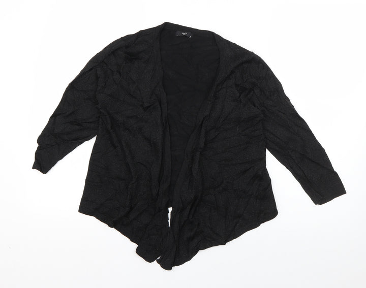 M&Co Womens Black V-Neck  Viscose Cardigan Jumper Size 12