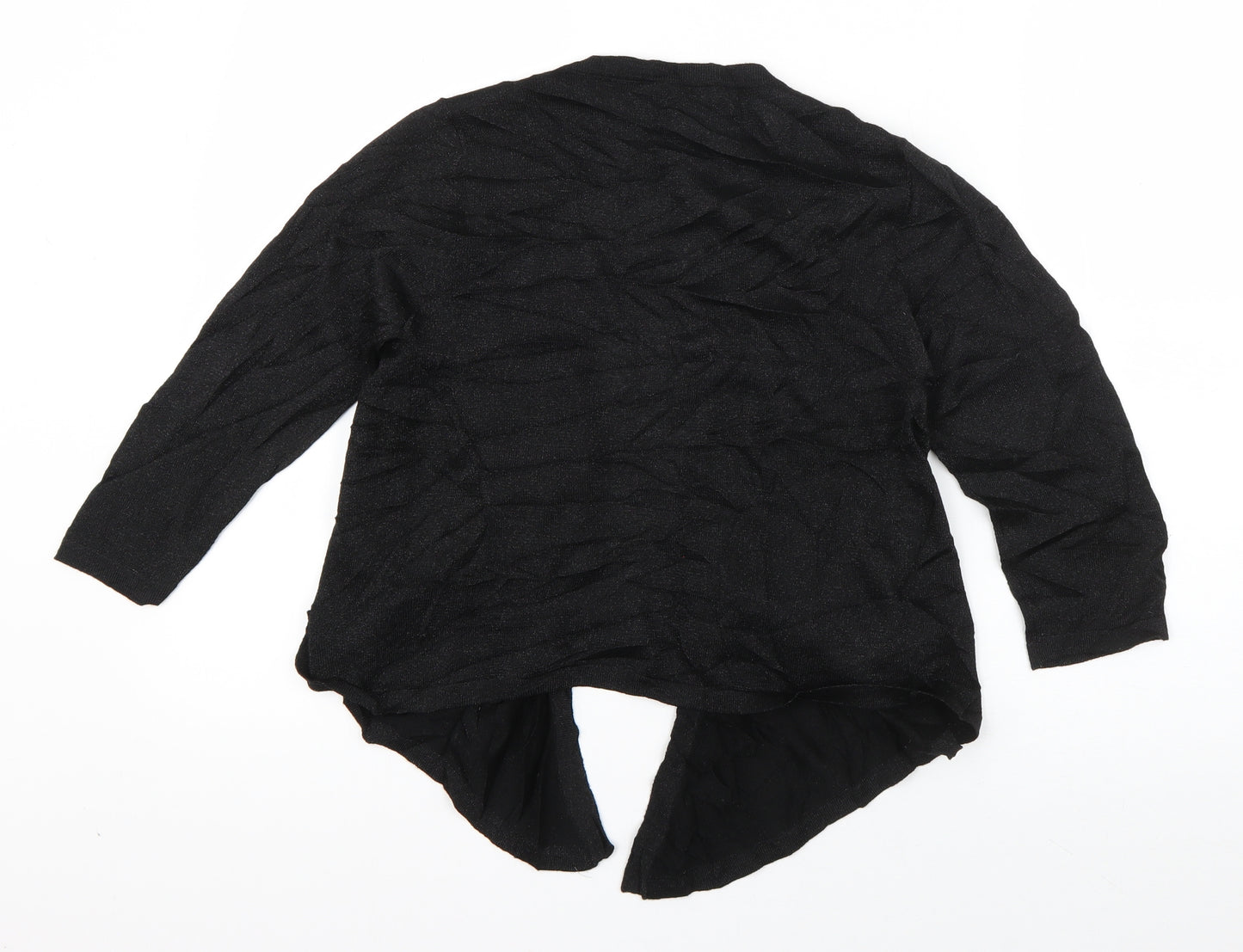 M&Co Womens Black V-Neck  Viscose Cardigan Jumper Size 12