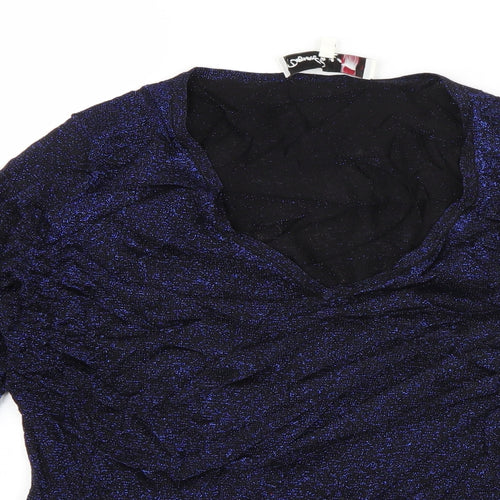 Damsel in a Dress Womens Blue V-Neck  Viscose Pullover Jumper Size M