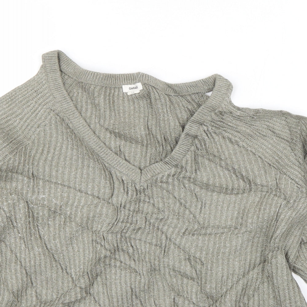 Garage Womens Green High Neck  Acrylic Pullover Jumper Size S   - cut out shoulder