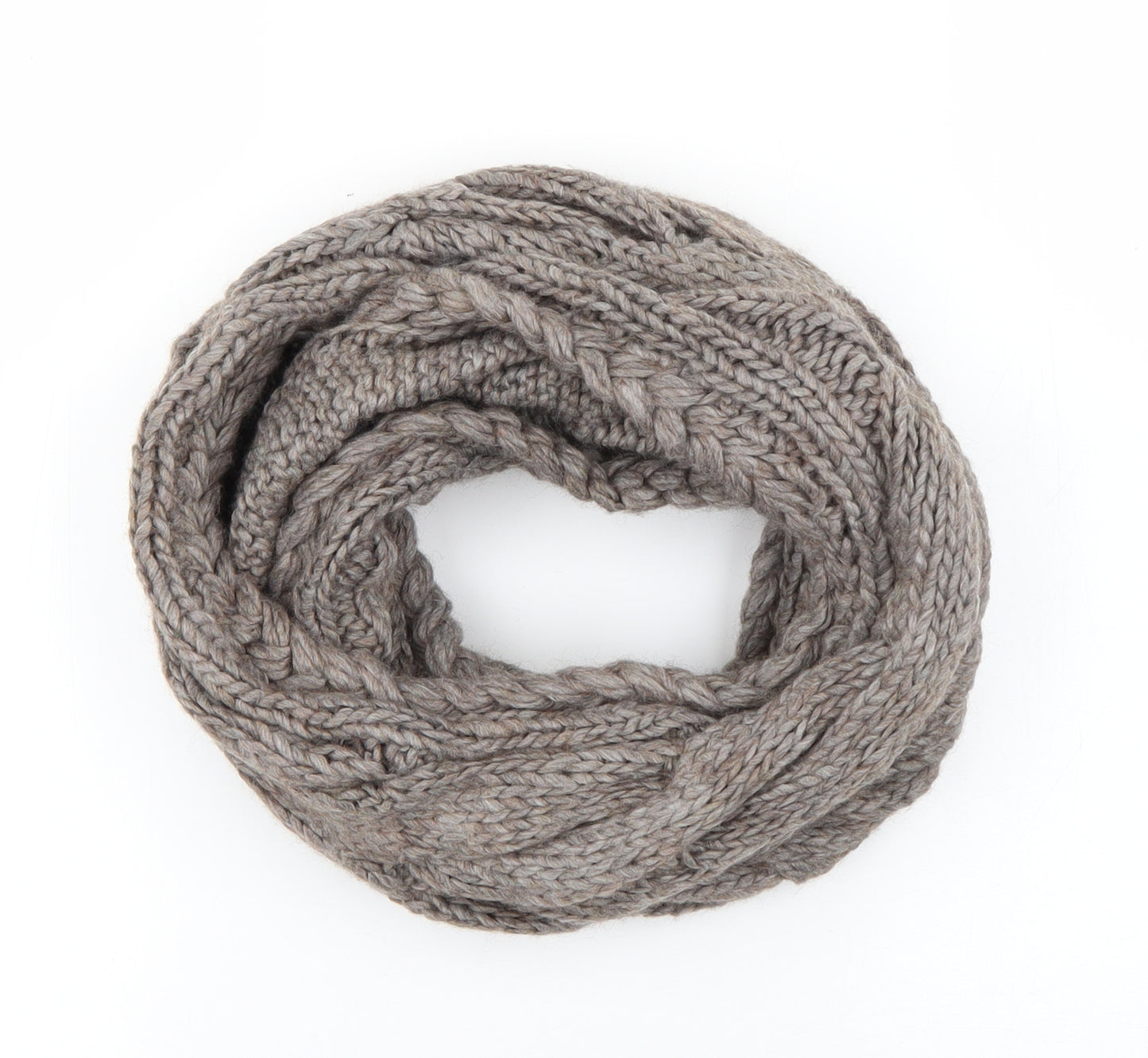 Preworn Womens Green  Acrylic  Scarf    - Cable Knit Infinity Scarf