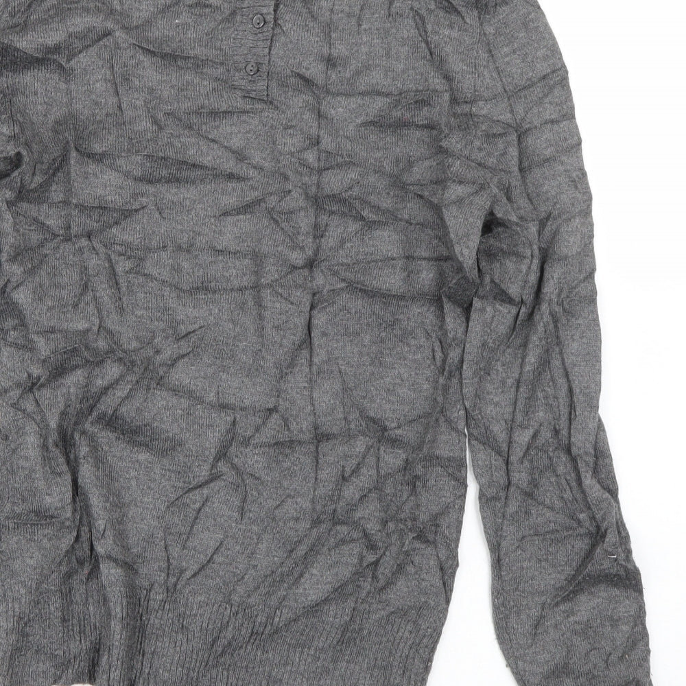 H&M Womens Grey Boat Neck  Polyamide Pullover Jumper Size XS