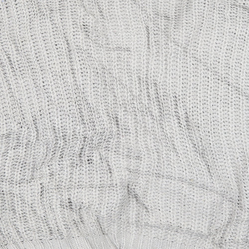 Millennium Womens Grey V-Neck  Acrylic Pullover Jumper One Size