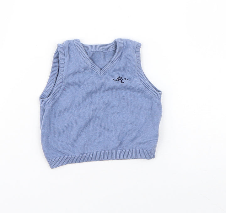 Mothercare Boys Blue  Cotton Pullover Jumper Size 0-3 Months  Pullover