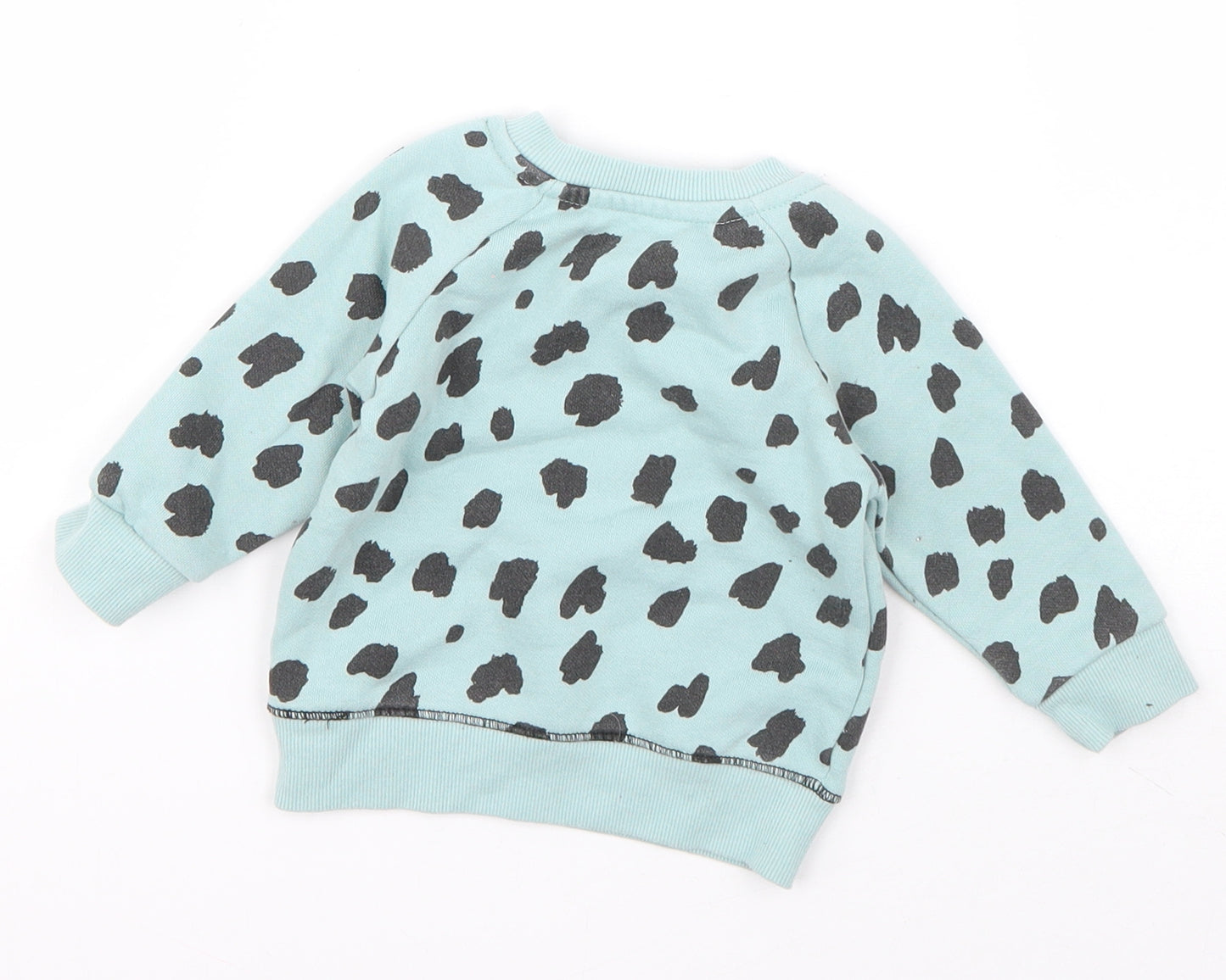 Primark Girls Blue Geometric Cotton Pullover Jumper Size 3-6 Months  Pullover