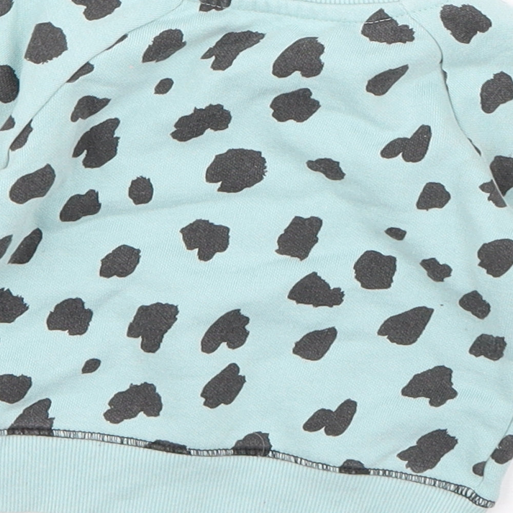 Primark Girls Blue Geometric Cotton Pullover Jumper Size 3-6 Months  Pullover