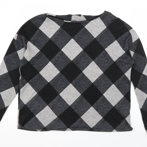 F&F Womens Grey Check Polyester Pullover Sweatshirt Size 14  Pullover