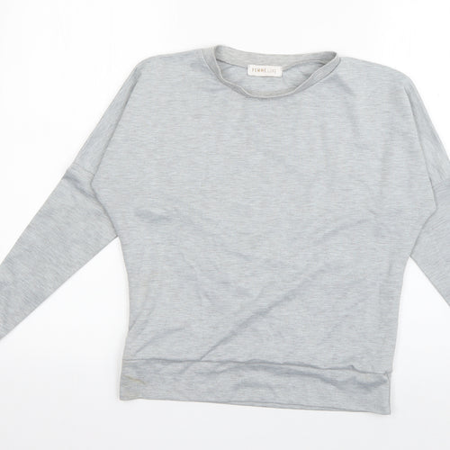 Femme Luxe Womens Grey  Polyester Pullover Sweatshirt Size S  Pullover