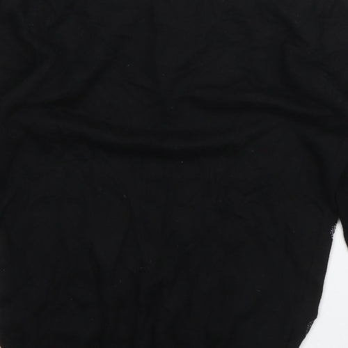 NEXT Womens Black High Neck Geometric Cotton Pullover Jumper Size 6