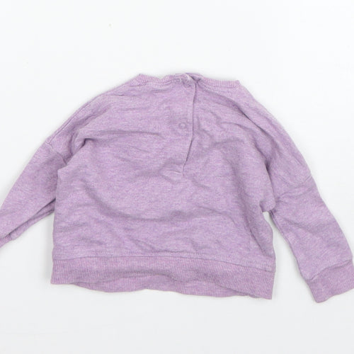 NEXT Girls Purple  Cotton Pullover Jumper Size 0-3 Months  Pullover - Mouse