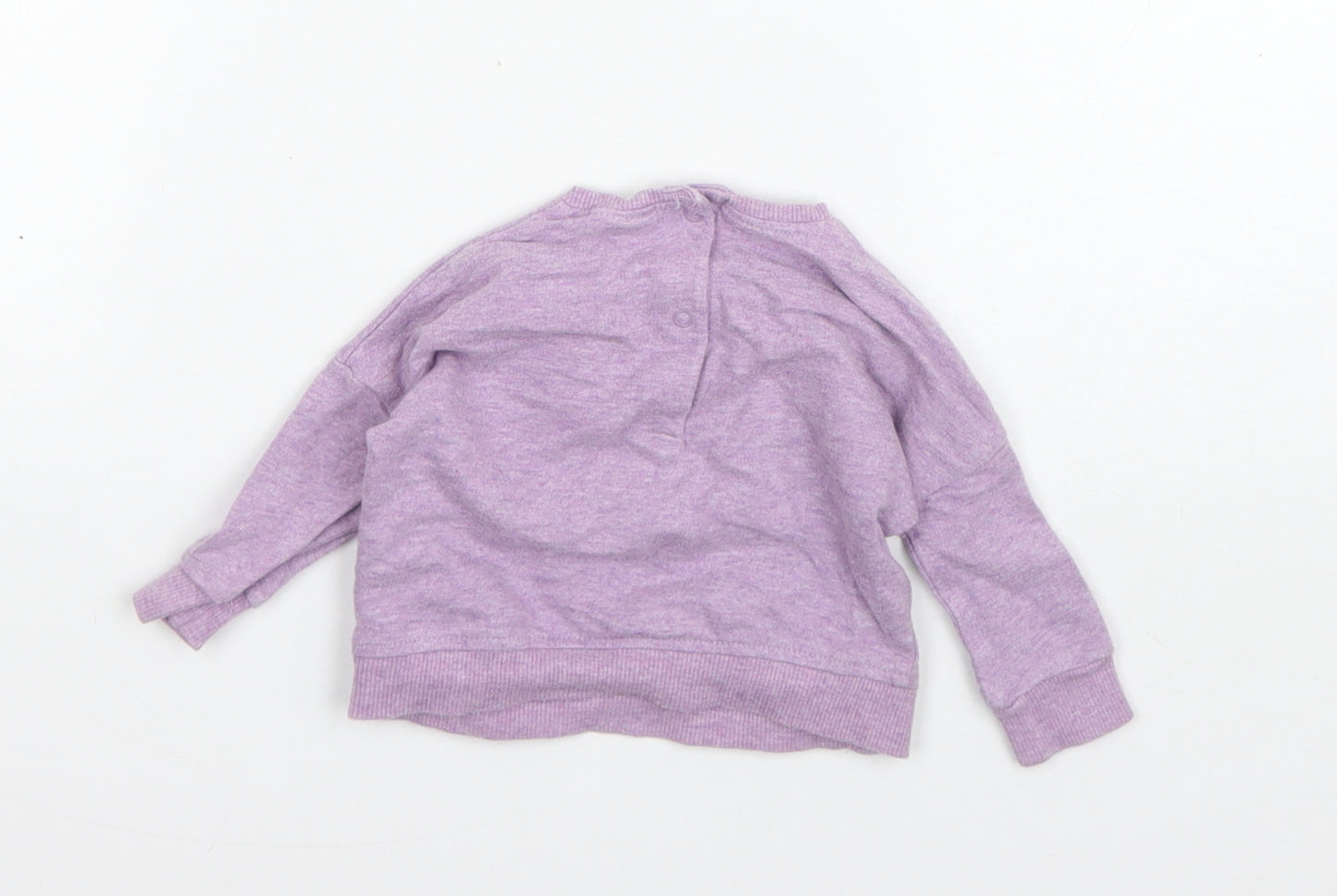 NEXT Girls Purple  Cotton Pullover Jumper Size 0-3 Months  Pullover - Mouse