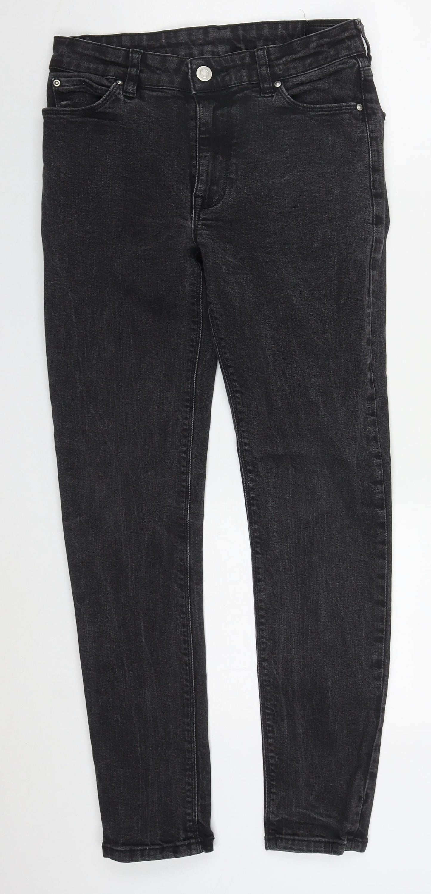 ASOS Mens Grey  Cotton Skinny Jeans Size 28 L30 in Regular Button