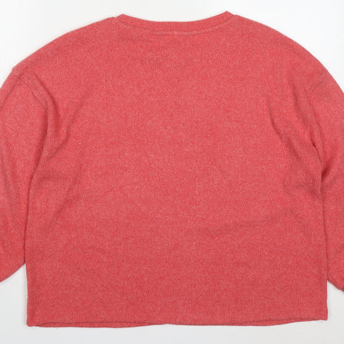 F&F Womens Pink Round Neck  Viscose Pullover Jumper Size 10