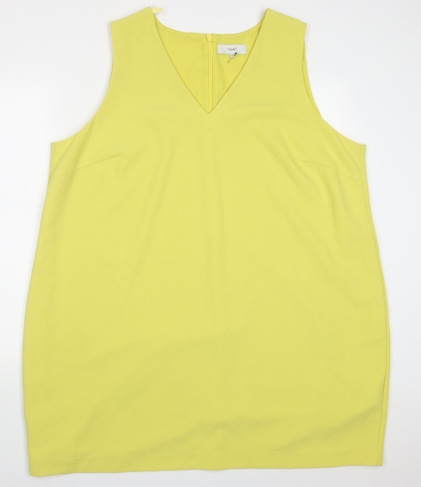NEXT Womens Yellow  Polyester Tank Dress  Size 24  V-Neck Zip