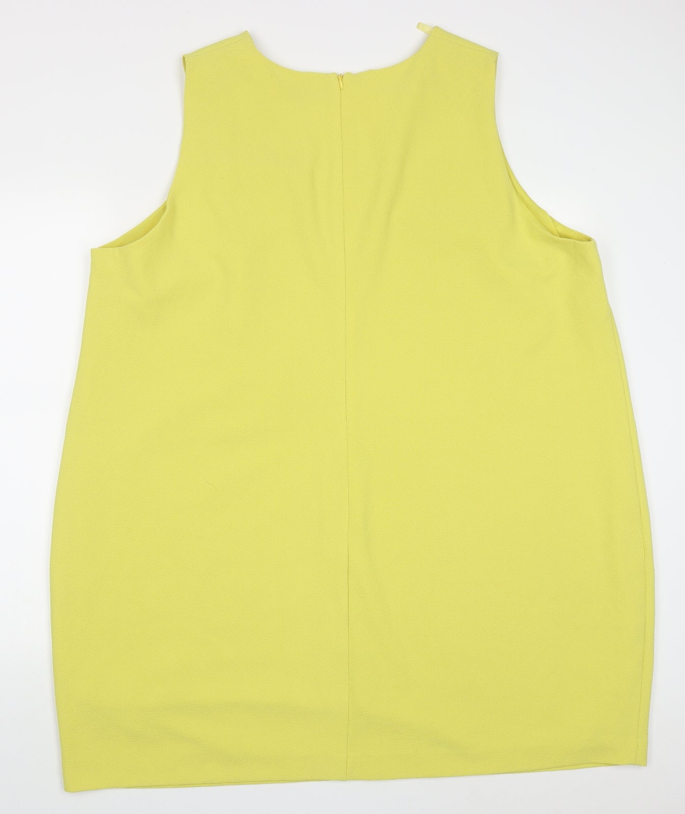 NEXT Womens Yellow  Polyester Tank Dress  Size 24  V-Neck Zip