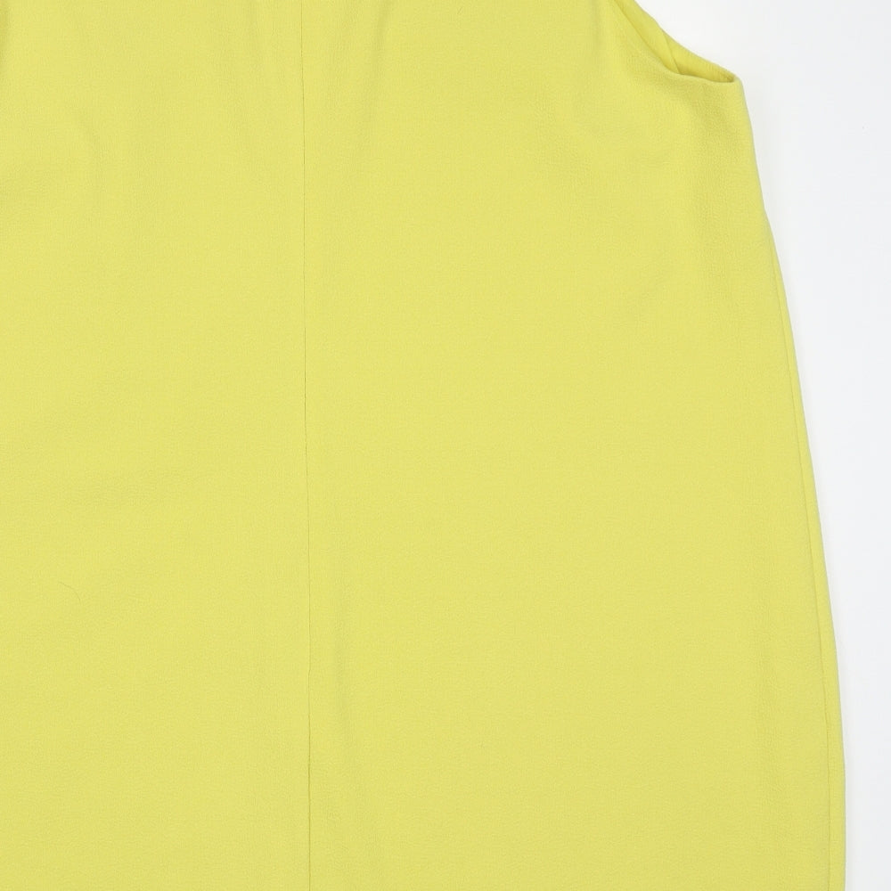 NEXT Womens Yellow  Polyester Tank Dress  Size 24  V-Neck Zip