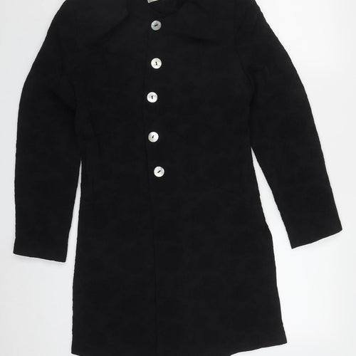 Grace Womens Black Floral  Jacket  Size 10  Button