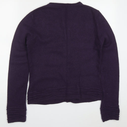 Per Una Womens Purple Round Neck  Angora Cardigan Jumper Size 14