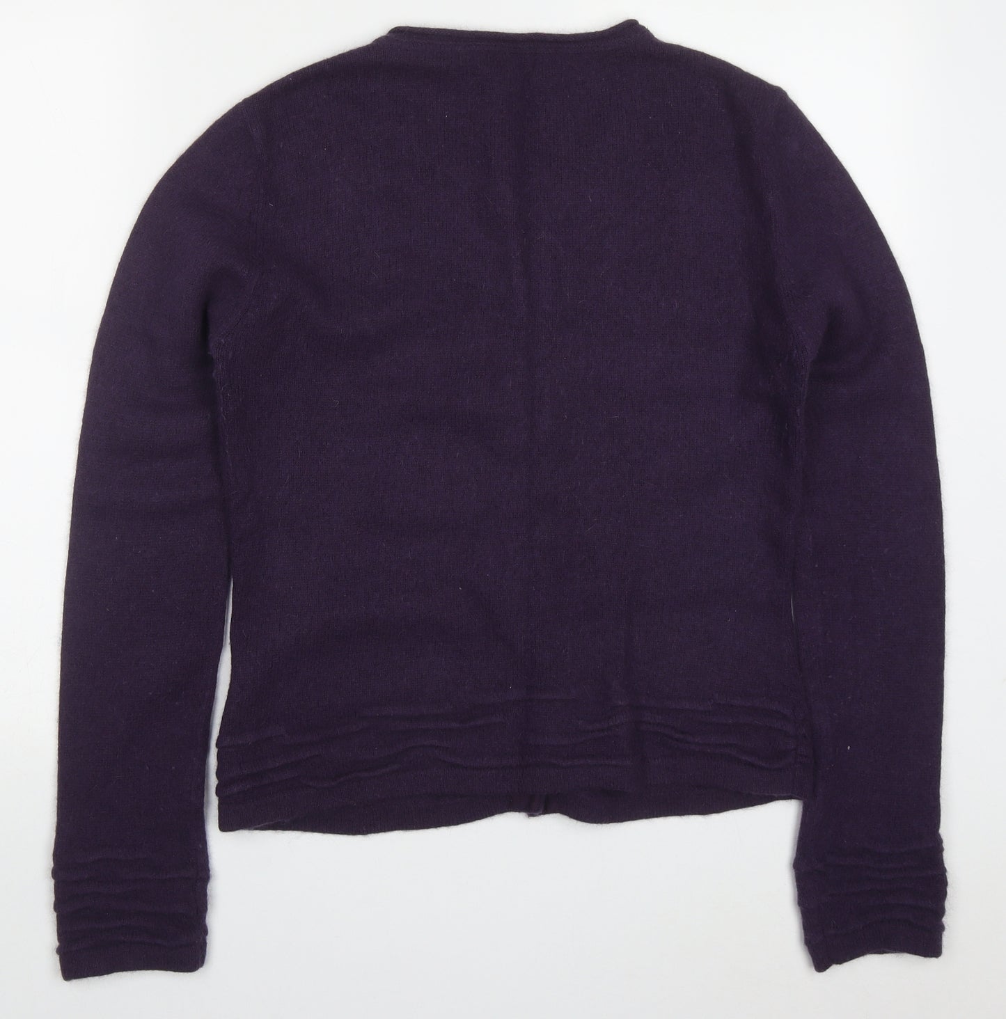 Per Una Womens Purple Round Neck  Angora Cardigan Jumper Size 14