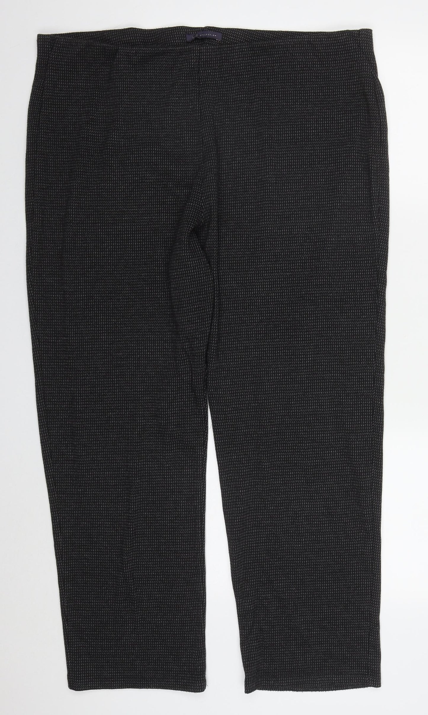 Marks and Spencer Womens Grey  Viscose Carrot Trousers Size 22 L28 in Regular