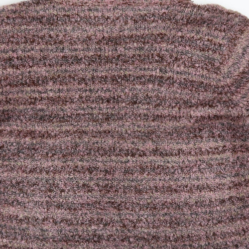 Kasper Knits Womens Pink High Neck  Acrylic Pullover Jumper Size XL