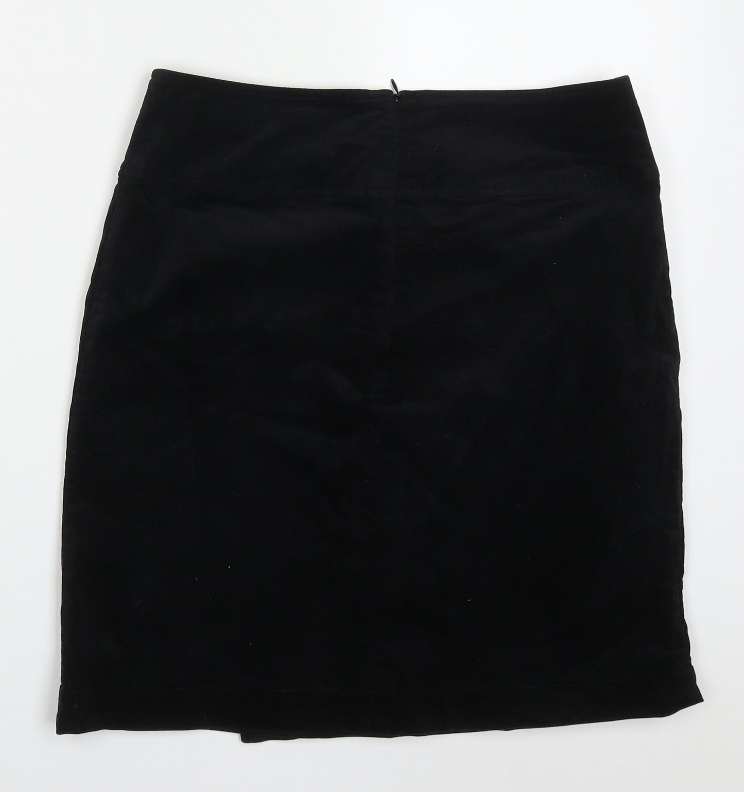 Laura Ashley Womens Black  Cotton Straight & Pencil Skirt Size 10   Zip