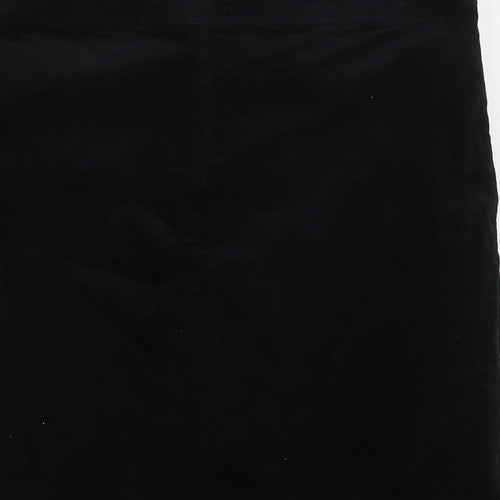 Laura Ashley Womens Black  Cotton Straight & Pencil Skirt Size 10   Zip