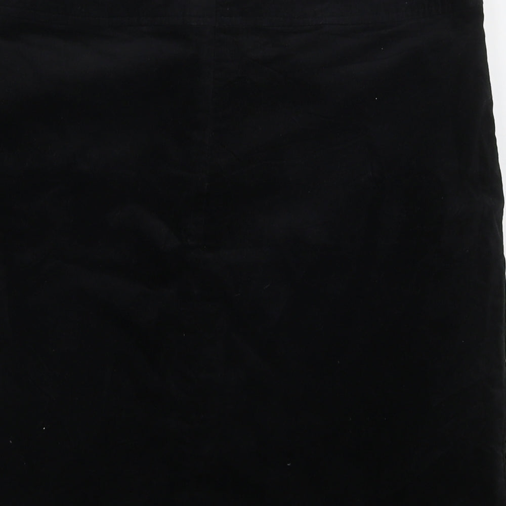 Laura Ashley Womens Black  Cotton Straight & Pencil Skirt Size 10   Zip