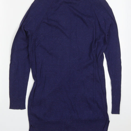 TU Womens Blue V-Neck  Cotton Cardigan Jumper Size 8