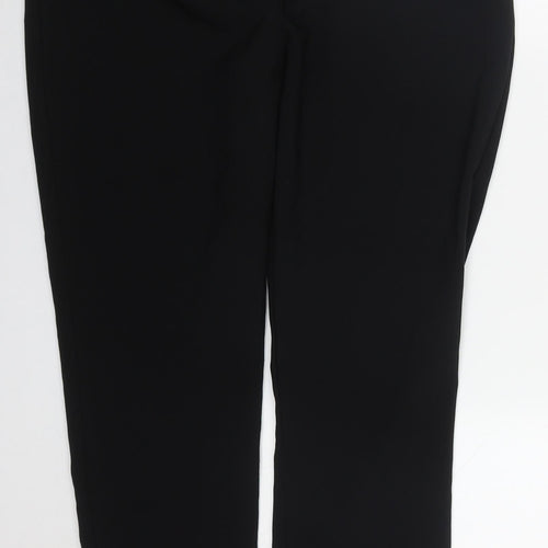 F&F Womens Black  Polyester Trousers  Size 12 L26 in Regular Hook & Eye