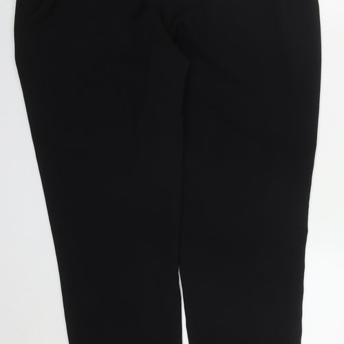 F&F Womens Black  Polyester Trousers  Size 12 L26 in Regular Hook & Eye
