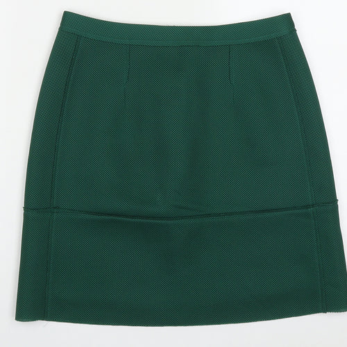 Sisley Womens Green  Polyester A-Line Skirt Size 10   Zip
