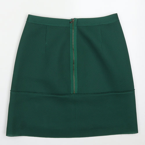 Sisley Womens Green  Polyester A-Line Skirt Size 10   Zip