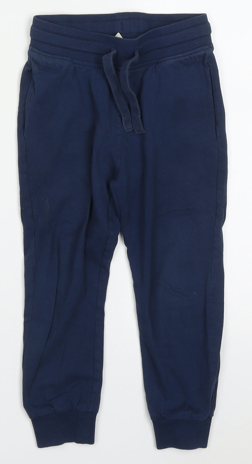 H&M Boys Blue  Cotton Sweatpants Trousers Size 4-5 Years  Regular Drawstring