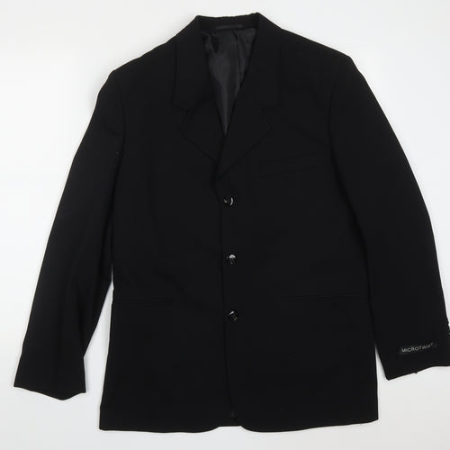 Barrington Bros Mens Black  Polyester Jacket Suit Jacket Size 40