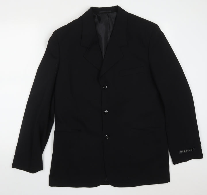 Barrington Bros Mens Black  Polyester Jacket Suit Jacket Size 40