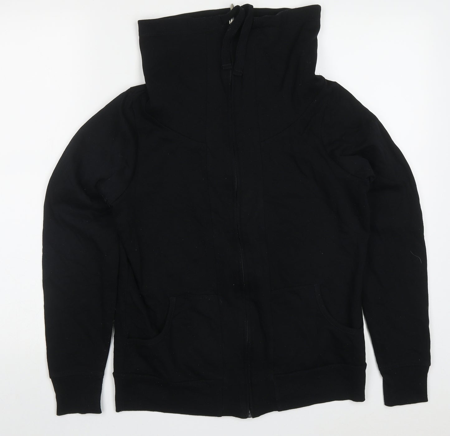 Marks and Spencer Womens Black  Cotton Full Zip Sweatshirt Size 12  Zip