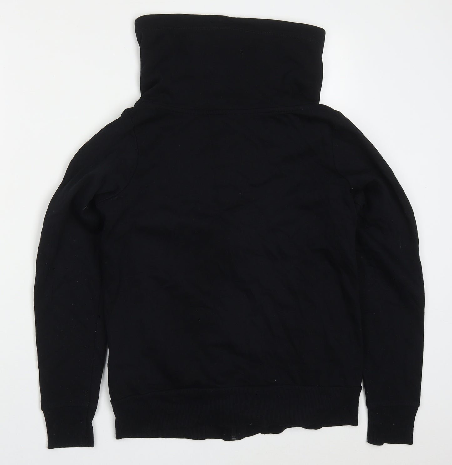 Marks and Spencer Womens Black  Cotton Full Zip Sweatshirt Size 12  Zip