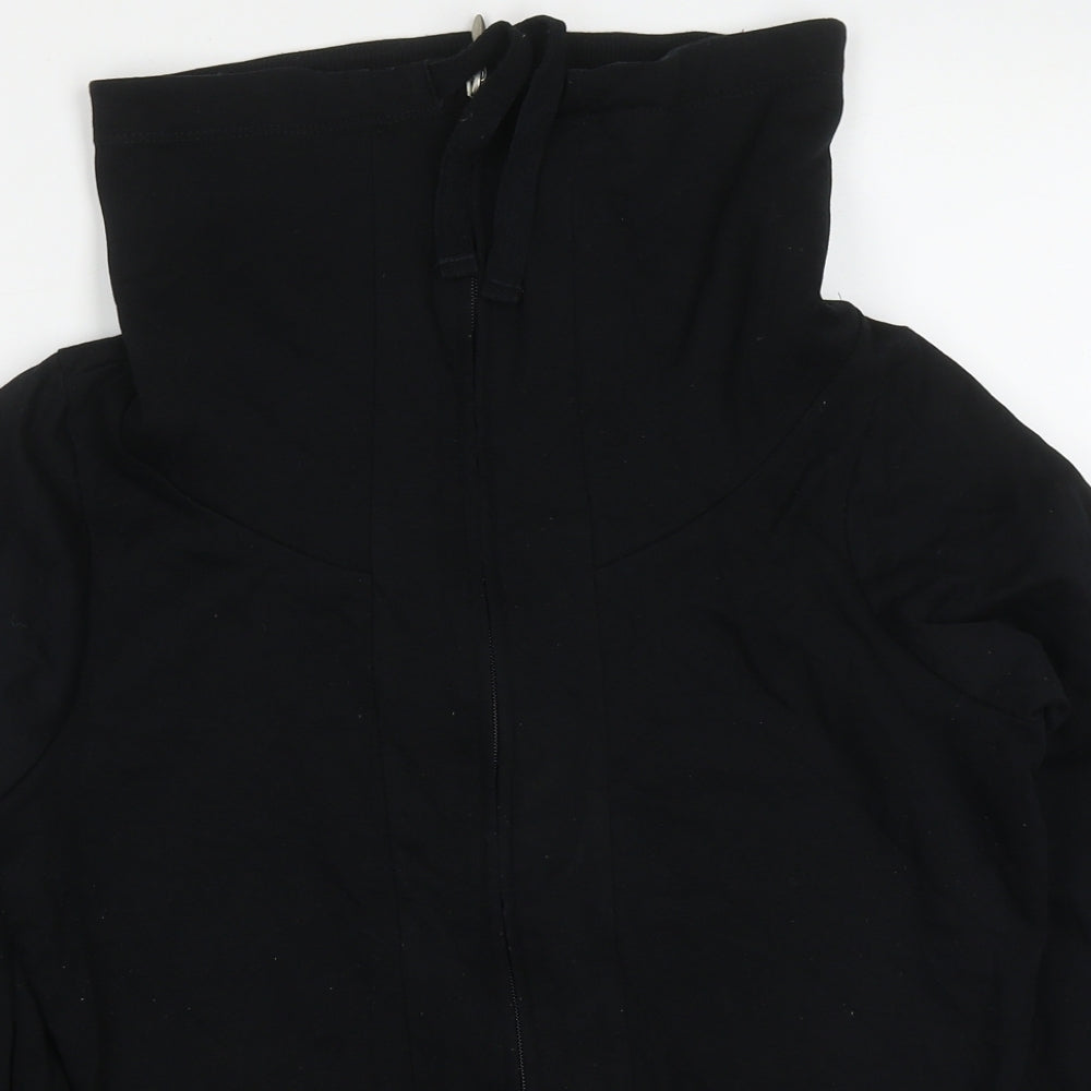 Marks and Spencer Womens Black  Cotton Full Zip Sweatshirt Size 12  Zip