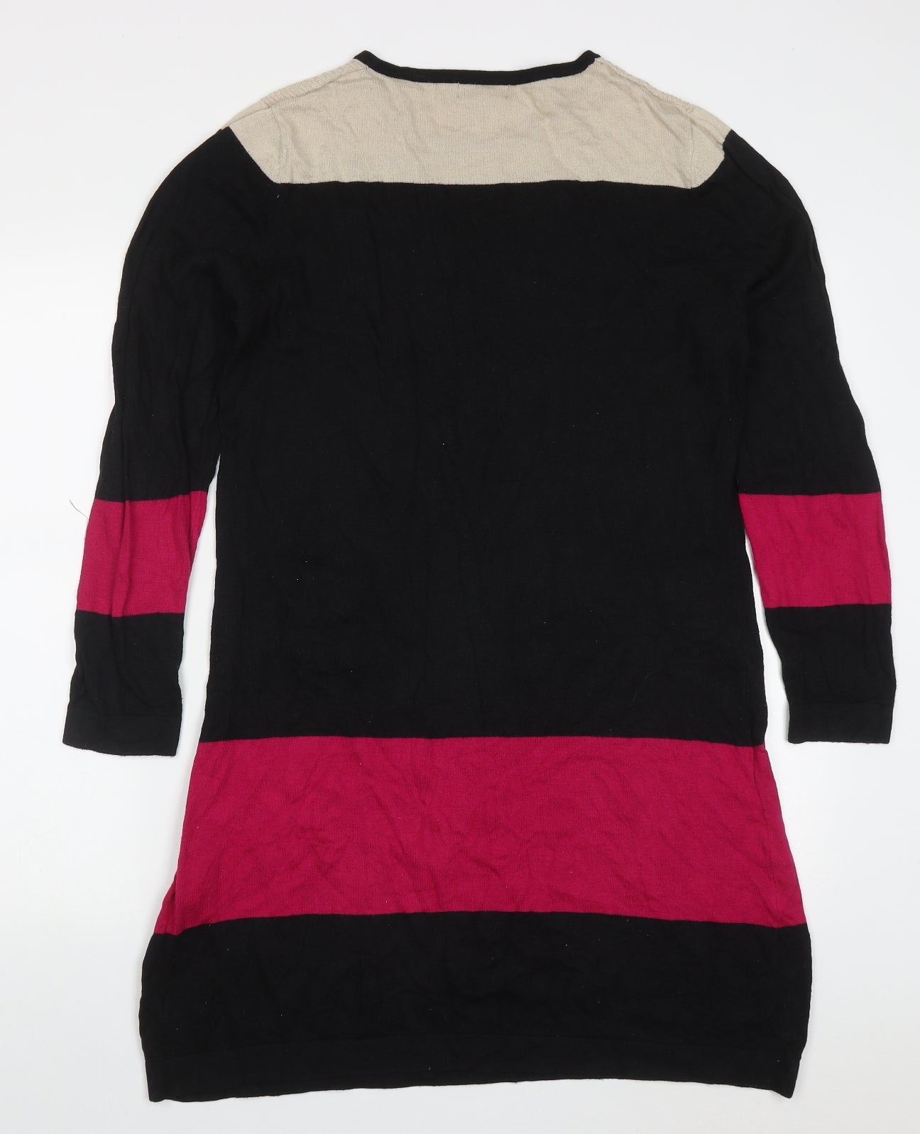 Pomodoro  Womens Multicoloured Striped Viscose Jumper Dress  Size 18  Round Neck Pullover
